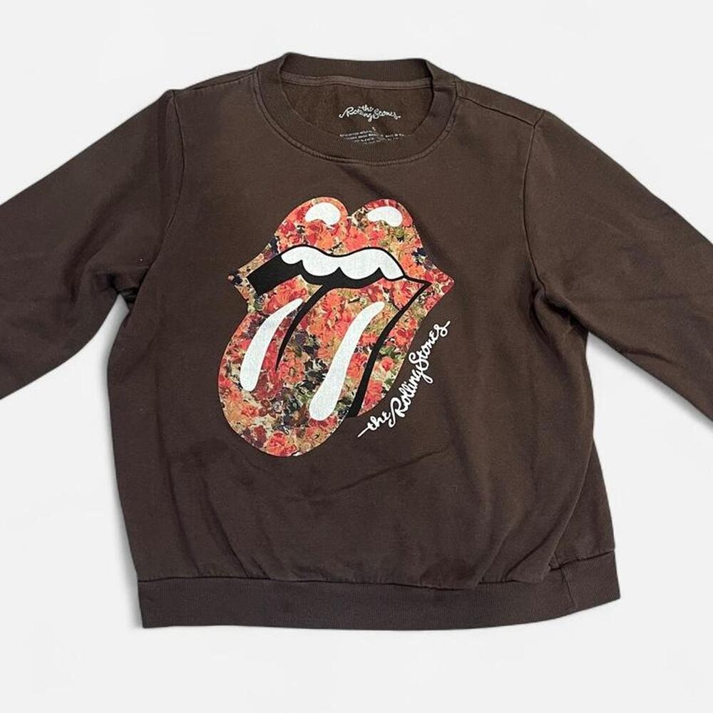 Brown rolling stones crewneck sweatshirt